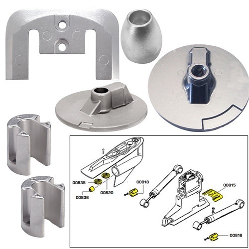 Tecnoseal Anode Kit w/Hardware - Mercury Bravo 3 2004-Present - Magnesium - Foto 2 di 2