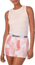 NEW DKNY Women's L Tank  Shorts Set Soft Ribbed Tank Cozy G1514