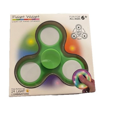 Fidget Widget Light Up Hand Spinner 24 Light Combos Green NIB