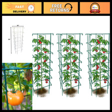 Heavy Duty Folding Tomato Cages - Large 3-Pack, Durable & Made in USA