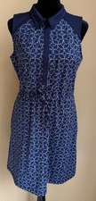 TALBOTS Women's NAVY Sleeveless SHORT DRESS Sz M Tennis Beach Vacation Golf
