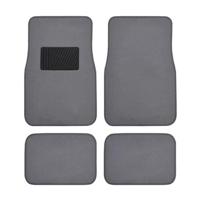 Car Floor Mats 4pc Heavy Duty Heel Pad Med Gray 11 5 L X 16 5 W Rear MT 100