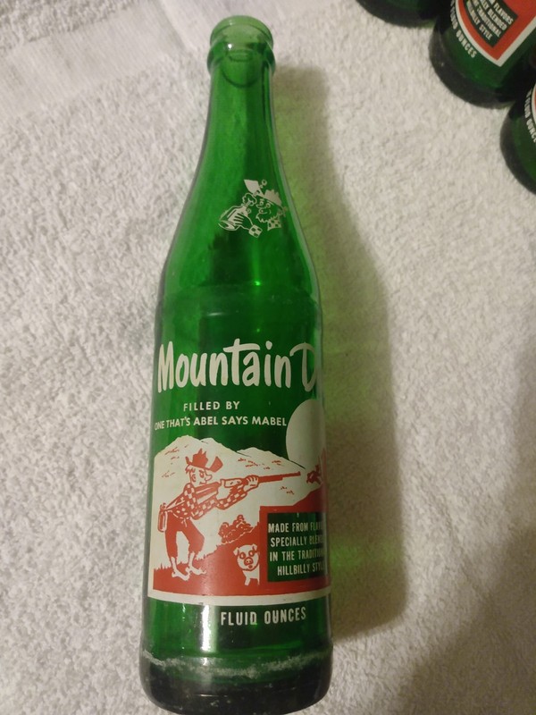 Mountain Dew Hillbilly ACL Soda Bottle 10 oz One That's Able Says Mabel #45
