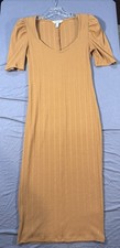 Nine West Tan ribbed dress SZ SM