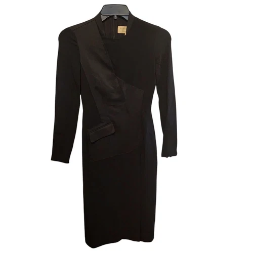 Abito Burberry London England nero midi girocollo finto blazer taglia US 2 NUOVO