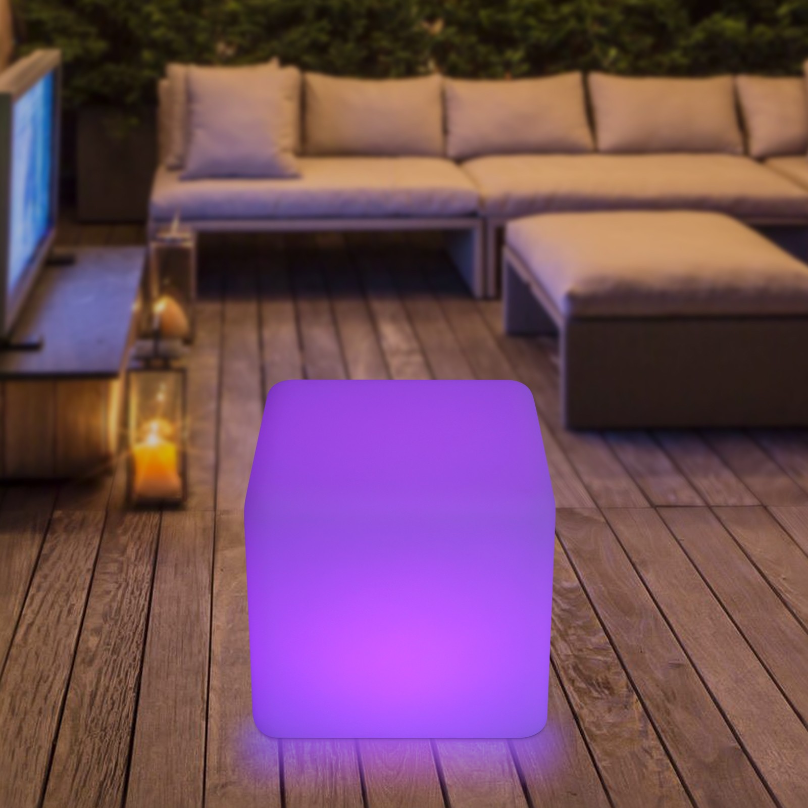 16 Color Cube LED RGB Changing Light Stool Outdoor Indoor Patio Party Chair Seat