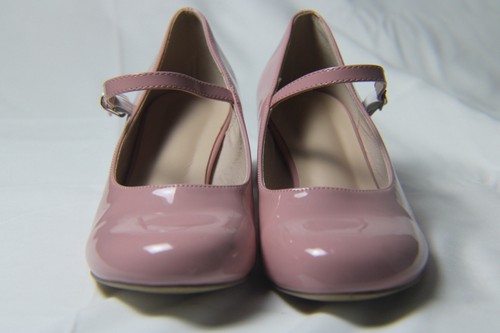 SHEIN Pink Patent Leather Mary Jane Block Heel Ankle Strap Women's Shoes Size 9 - Picture 2 of 5