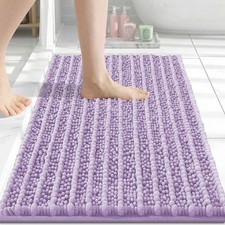Bathroom Rugs Mat 30x17, Soft Absorbent Chenille Shaggy Bath Mat