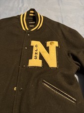 Vintage High School Varsity Jacket Oklahoma Unknown What School XL Black Wool