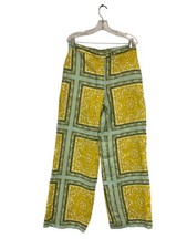 Zara Womens Trouser Pants Size L Multicolor Linen Blend High Waist 8201/450 NWOT