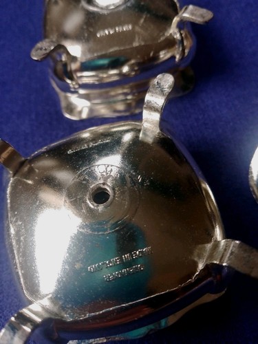 Vintage Grenadier versilbert 4-teiliges Gewürzset blau gefüttert Deckel Pfeffertopf - Bild 6 von 9