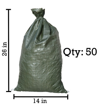 #ad 50 Green Empty Sandbags For Sale 14x26 Sandbag Sand Bags Bag Poly $35.00