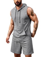 Shorts and Shirt Set Workout Tank Tops 2 Piece Sets Outfits Casual Hoodie Sho...