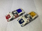 2 Vintage Corgi Toys Porsche Carrera 6 - Trunks work, #330, Red & Blue