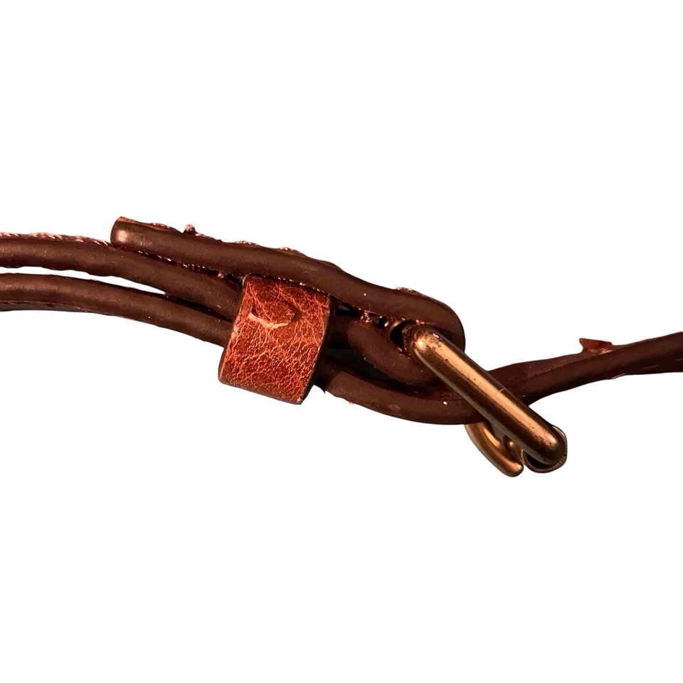 Fossil Handbag Strap Replacement Brown Leather Gold Toned/Brass Hardware - Image 4 of 4