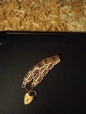 Beautiful 9ct Vintage Rose Gold 5 Bar Gate Bracelet Nearly 26g