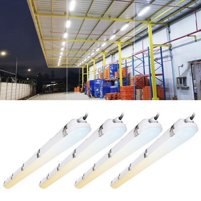 4 Pack 4FT 3CCT 50W/60W/70W LED Vapor Proof Tight Light, 0-10V Dimmable