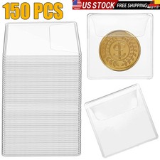 150PCS Coin Protector Sleeves Single Pocket Flips for Collectible Coins Jewelry