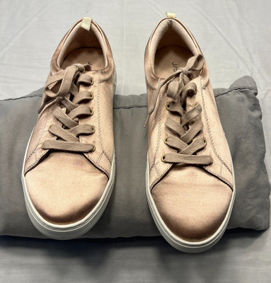  J/Slides Amberr Satin Platform Sneaker Leather Lining Women 9 Lace Up Shoe 