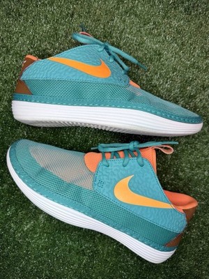 Nike Solar Soft Moccasin/Running Shoes Size 8 Teal/Orange Texture Pack