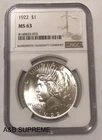 1922 Peace Dollar NGC MS 63 “STUNNING” Choice Gem Bu Uncirculated 90% Silver