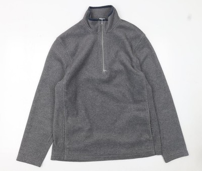 Old Navy Herren Pullover Jacke grau Fleece 1/4 Zip M