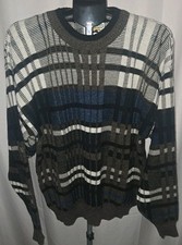 Vintage Le Tigre Knit Sweater Mens Size XL - Brown, Blue  Beige Made In The USA