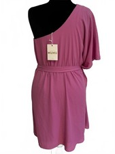 NWT Show Me Your Mumu One-Shoulder Pink Dress with Tie Waist