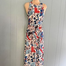 CK Bradley Diddle Dress M Floral Halter Maxi NWT Acorn Cream Botanical Summer