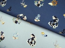 0,50 m Dekostoff Canvas maritim romantisch Anker   Meterware   Stoff Ve