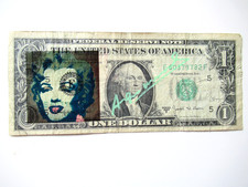 a)ANDY WARHOL: US 1$ BANKNOTE ORIGINAL SIGNIERT, ZERTIFIZIERT, USPS- FEB 10.1987