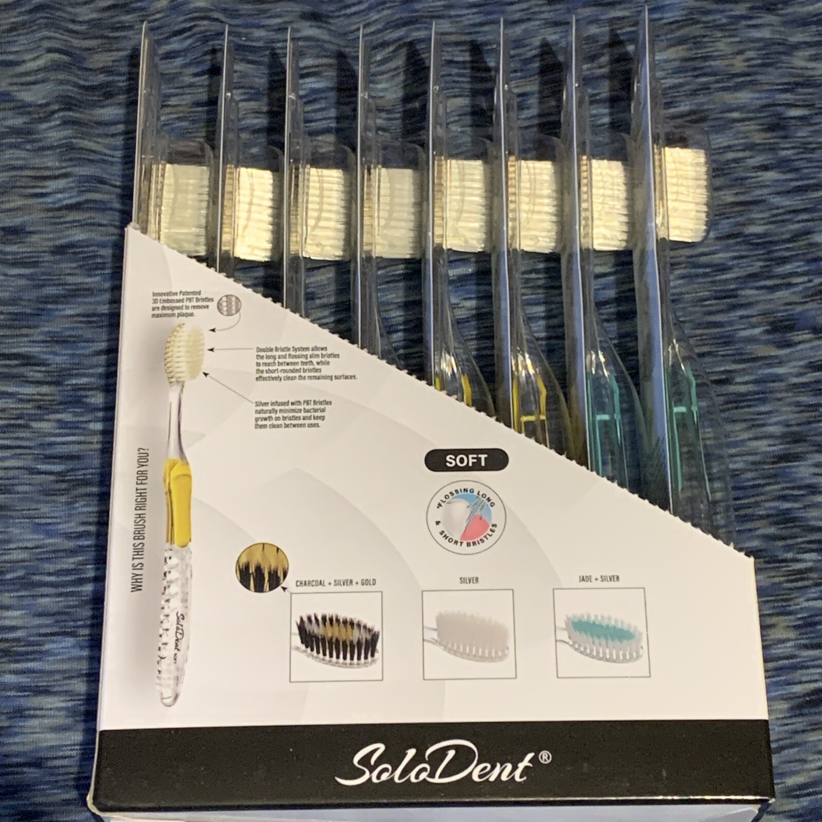 Antimicrobial Solodent Toothbrush UltraSoft; Silver Bristles