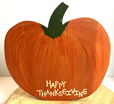 Pumpkin Wall Hanging Sign Happy Thanksgiving Wooden Handmade Home Decor