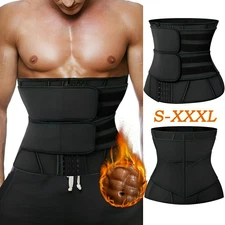 Men Sauna Waist Trainer Body Shaper Gym Sweat Belt Tummy Control Cincher Girdle