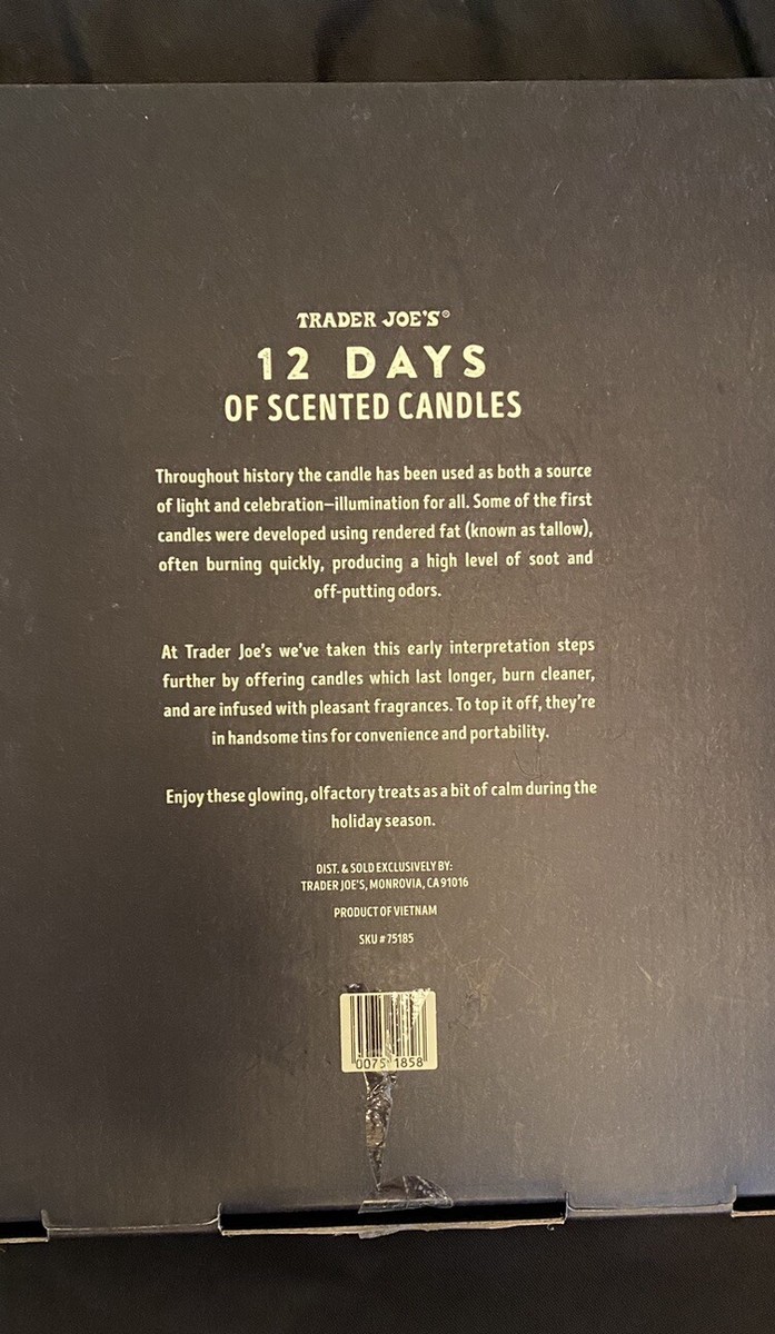 Trader Joe's🎄12 Days of Scented Candles Advent Calendar 🕯️ | eBay