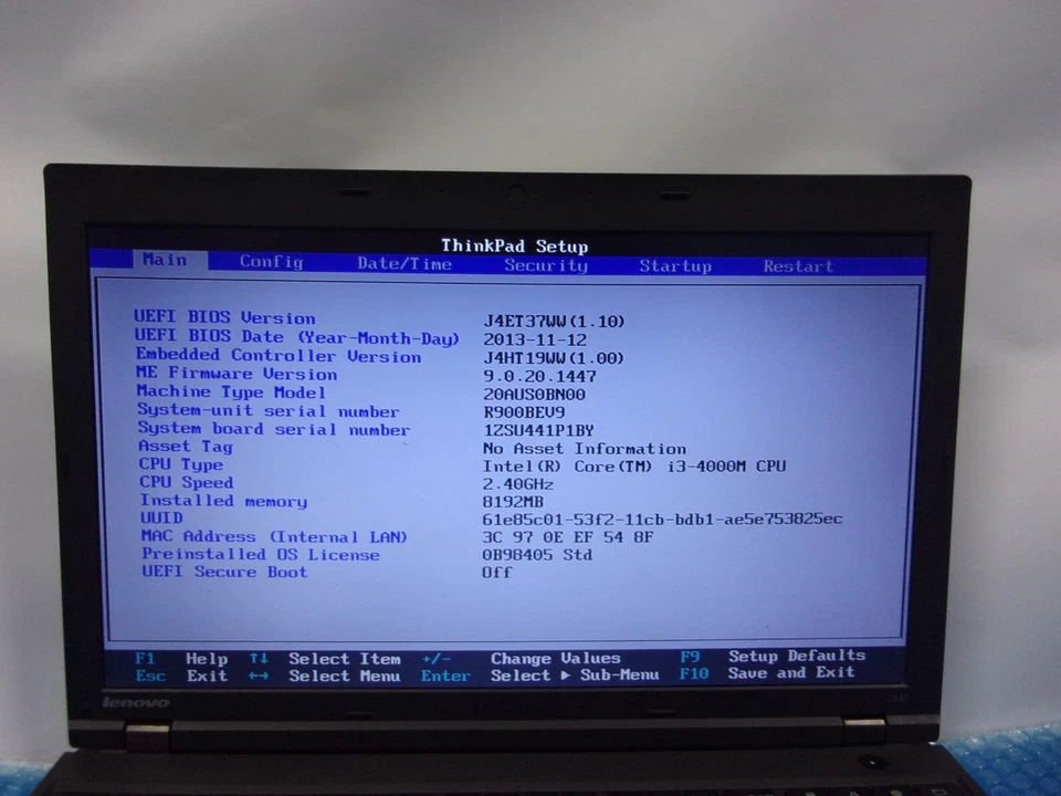 LENOVO THINKPAD L540 I3-4000M 2.40GHZ 4GB RAM 128SSD Win 10 Pro - Image 3 of 4