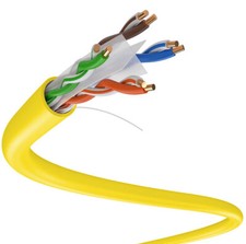 CAT6 1000FT UTP CABLE SOLID 23 AWG LAN NETWORK ETHERNET BULK WIRE 550MHz Yellow