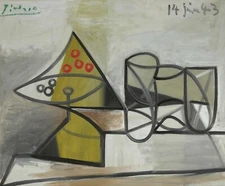 PABLO PICASSO Art Poster or Rolled Canvas Print "COMPOTIER ET VERRES"