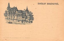 B052 Hungary Budapest Udvozlet Budapestrol Vajda Hunyad vara Castle postcard