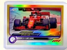 2022 Topps Chrome Formula 1 F1 Charles Leclerc Gold Purple Refractor #180 sp