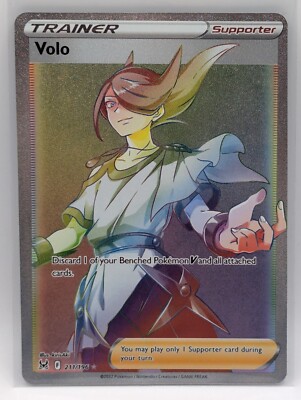 volo pokemon card rainbow rare Pokemon Card - Volo Lost Origin 211/196 Secret Rare Full Art Rainbow Holo