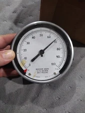 us gauge co Receiver Gauge 25 Psi Max Input Pressure NOS