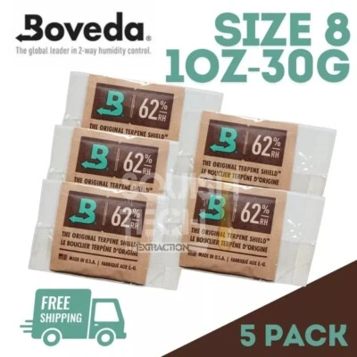 5 Pack Boveda 62% 30g Size 8 2 Way Humidity Control Packs - Save 20% Multibuy
