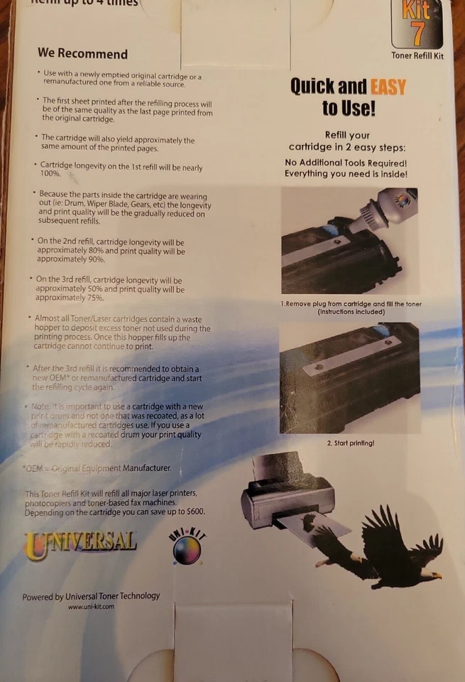 Kit de refil de toner universal 7 - Imagem 2 de 4