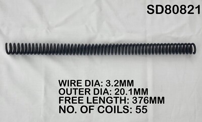 Drahtdurchmesser 3,2 mm x 20,1 mm Außendurchmesser x 376 mm lange Druckfedergabel