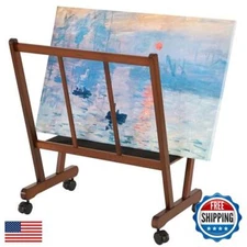 VISWIN Wooden Large Print Rack, Art Display Rack and Drying with Rolling Cast