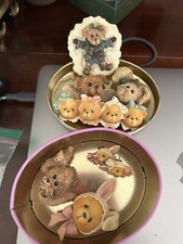 Boyds Bears Bear Pins - Barrette And Earrings Lot Of 7pc