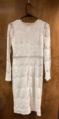 Women NWT "Love X Design" ivory, long sleeve lace eyelet pencil dress. Size M Women NWT "Love X Design" ivory, long sleeve lace eyelet pencil dress. Size M