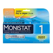 2 Pk Monistat 1 Vaginal Antifungal Day Or Night 1 Day Treatment Combination Pack