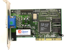 RARE VINTAGE AOPEN PG128PLUS S3 TRIO 3D/2X 4 MB AGP VGA CARD 91AC821008 MXB139